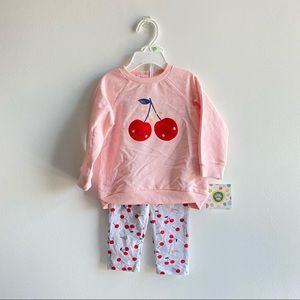 Nordstrom Little Me Cherry Printed Red Pink Outfit